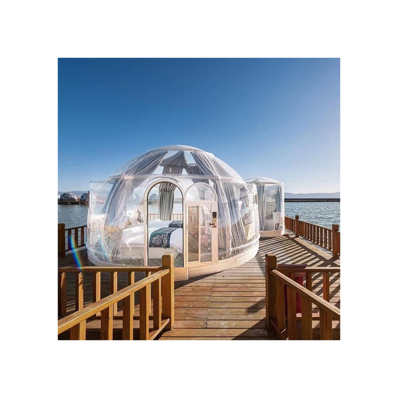 Latest Prefabricated Waterproof Transparent Tent Holiday Camping PC Foam Tent Transparent Dome House Prefabricated Cabin