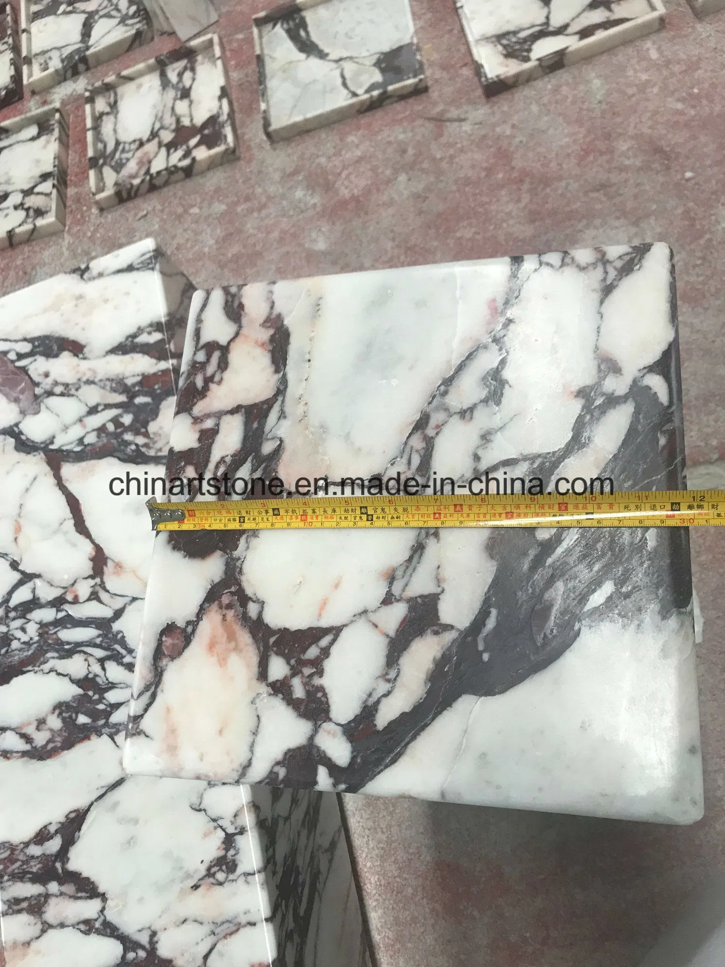 Italy Calacatta White/ Purple Marble Square Column