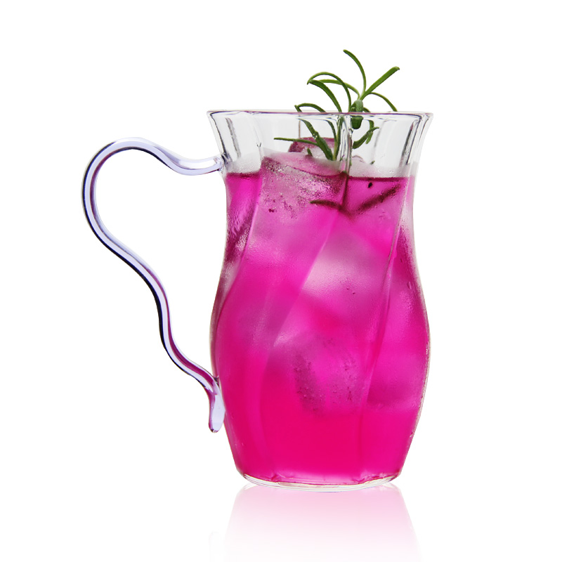 250ml Colorful Handle Glass Tea Cup Chinese Style Teacups