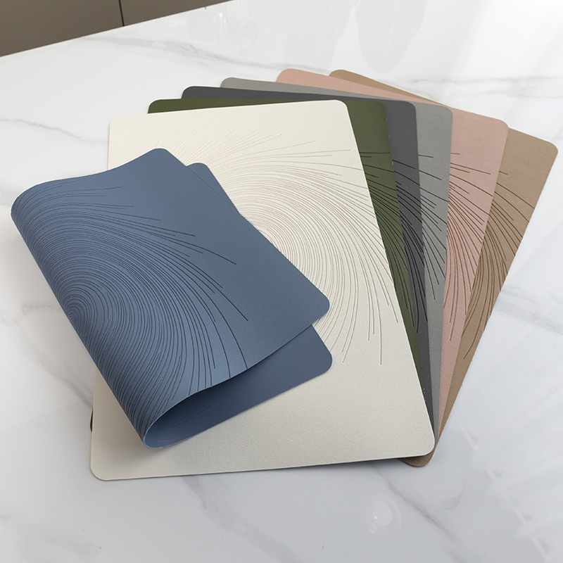 Placemat High-End Leather Placemat Circular Hotel Home Dining Table Insulation Placemat