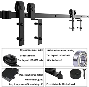 USA Black Single Barn Doors Accessories Security Steel Sliding Barn Door Lock Set