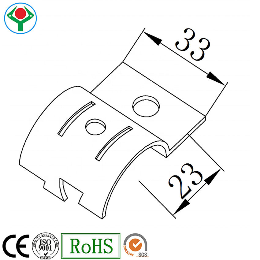 Ysp-15A Custom Design Anti Rust Black Upper Metal Clamp Single Joint for Turnover Vehicle Trolley