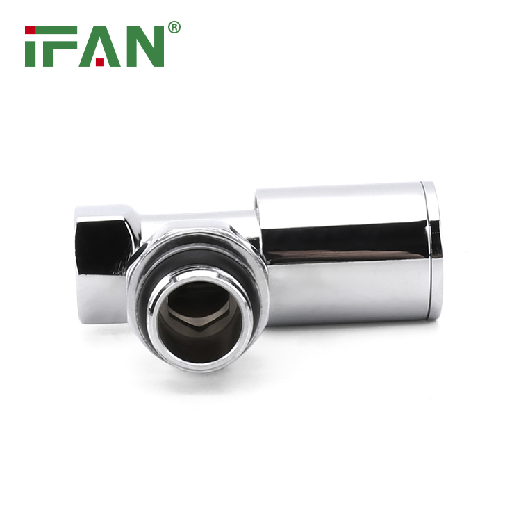 Ifan ISO15875 Brass Radiator Valve Female Thread Angle Temperature Valve Chrome Plated Radiator Valve