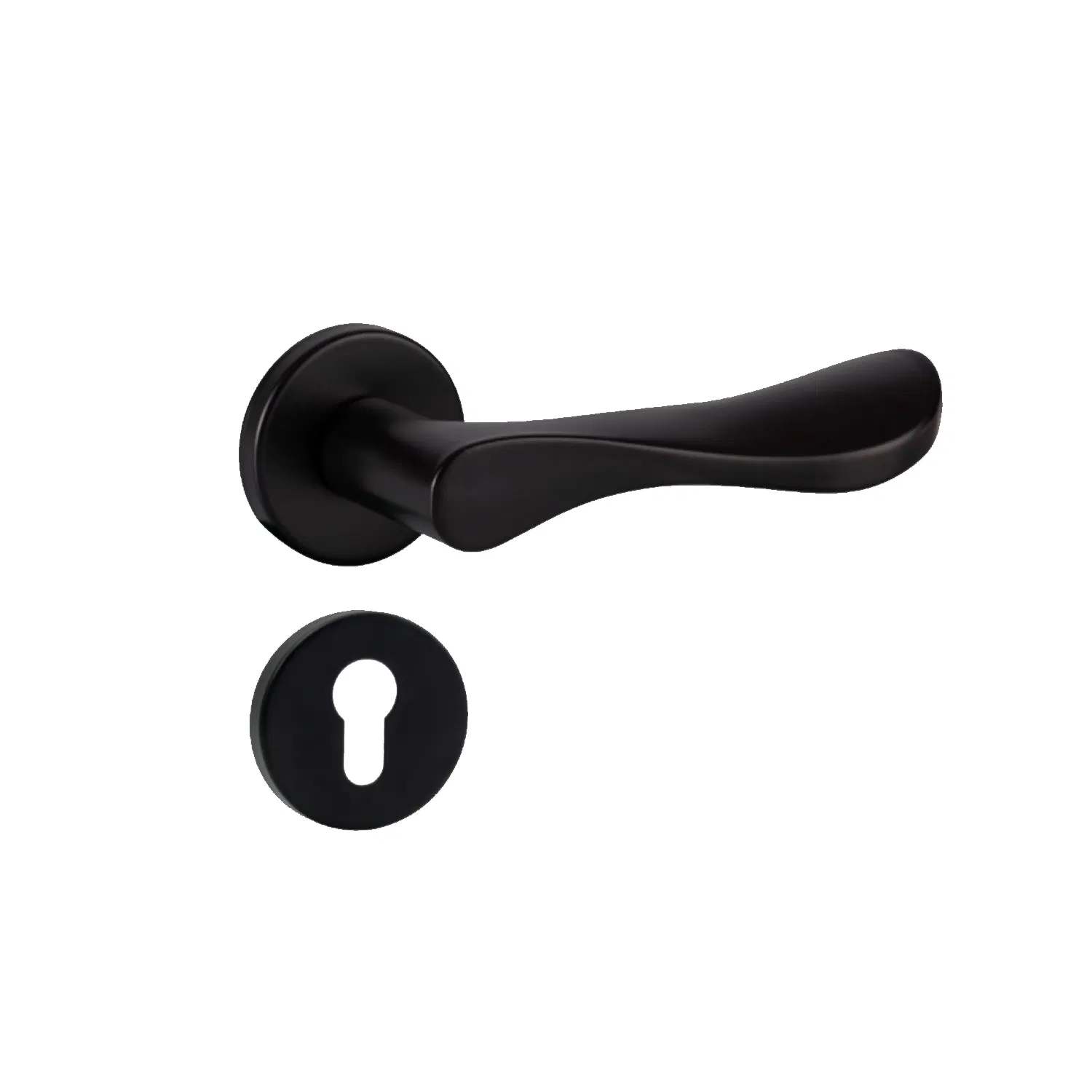 Furniture Hardware Black Drop Shape Interior Door Handle Door Accessories Security Lock Door