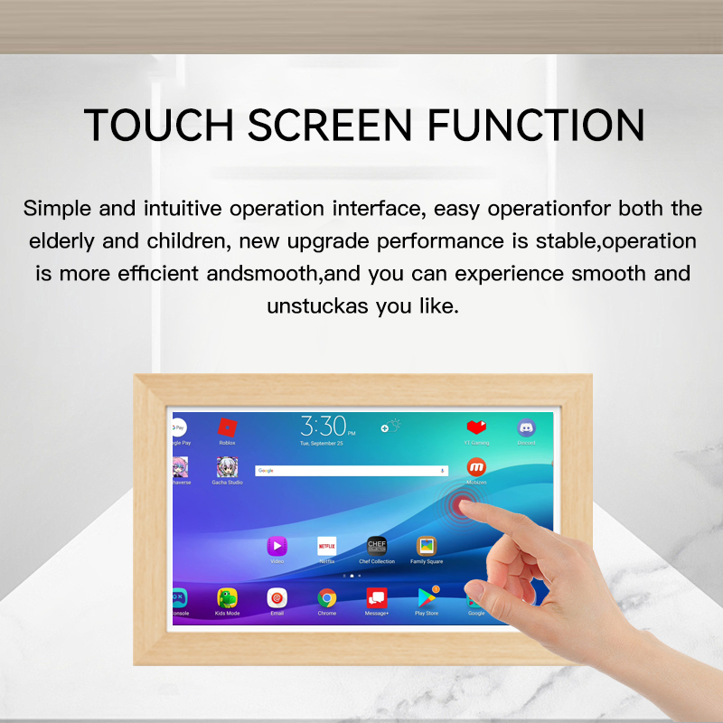 15 Inch Wooden Digital Photo Frame Android Tablet WiFi Remote Control LCD Display RoHS CE Certified Large Gift Home Decoration Picture Frame Advertising