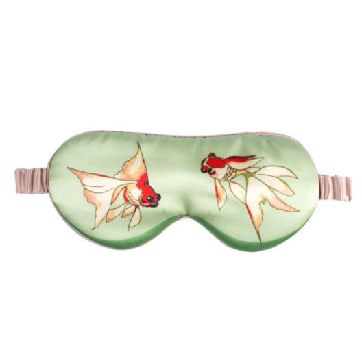 Wholesale Custom Printed Logo OEM Silk Satin Sleep Eye Mask Travel Night Sleeping Eye Mask