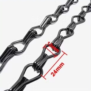 Decorative Anodized Metal Wire Mesh Aluminum Double Hook Chain Link Curtain Hotel Curtain Wall Screen Customized