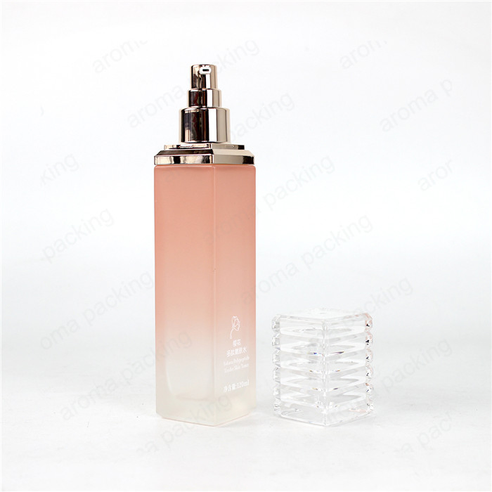 Luxury Pink Skin Care Set Bottles Empty Glass Cosmetic Cream Jars and Bottles