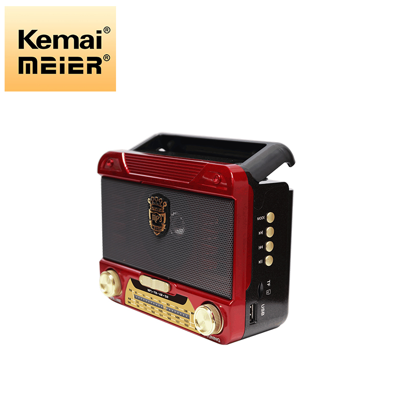 Wireless Speaker Hi-Fi Stereo Mini Portable Wireless TV Shape Retro Radio with FM Solar Radio