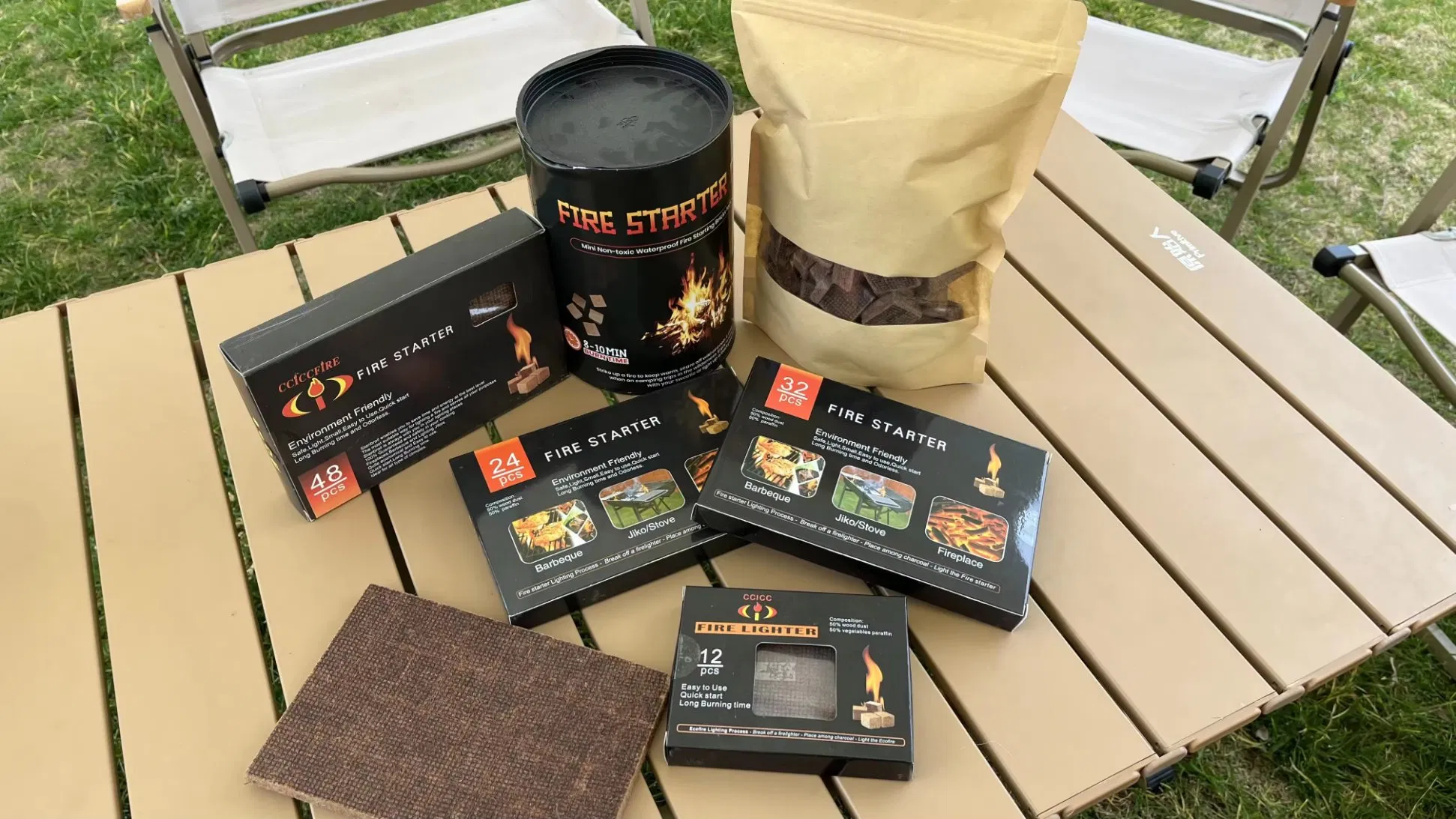 Inflame 100PCS Fire Starter Cube for Campfires Grill BBQ Stove Charcoal Starter Natural Wood Fireplace Starters