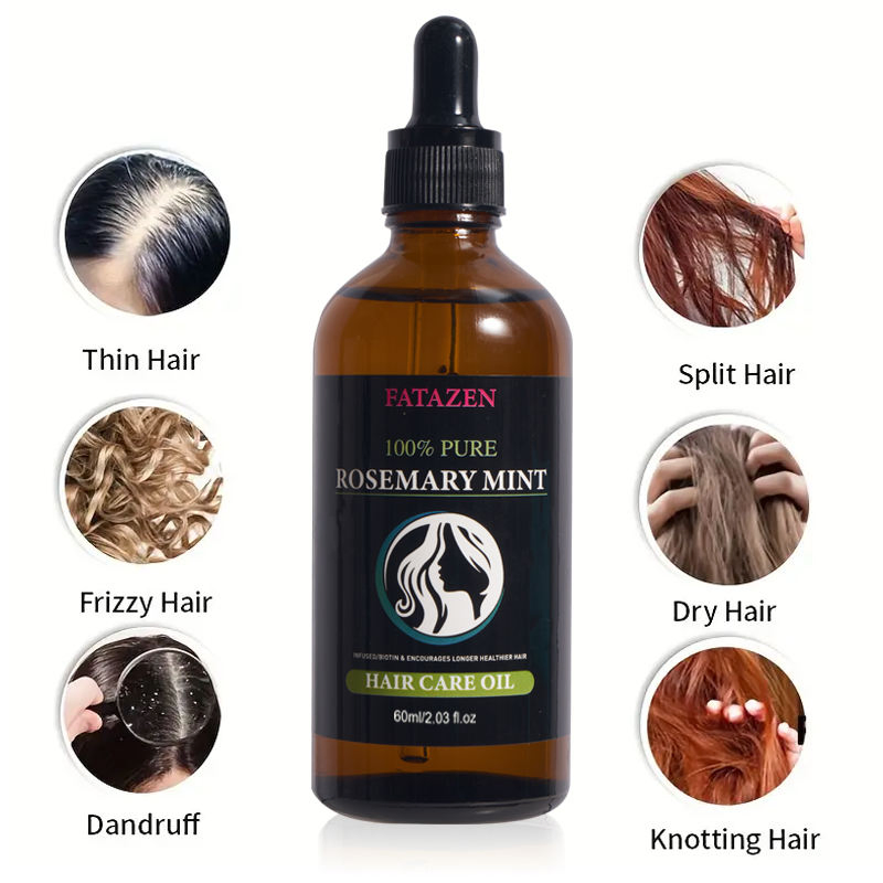 OEM/ODM Scalp Massage Hair Regeneration Treatment for Scalp Hair Loss and Thinning Organic Rosemary Hair Growth Essential Oil