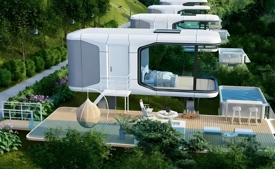 Winter Capsule House 2 Floors Space Bedroom with Kitchen Hotel Tiny Room Modular Commercial Capsule House