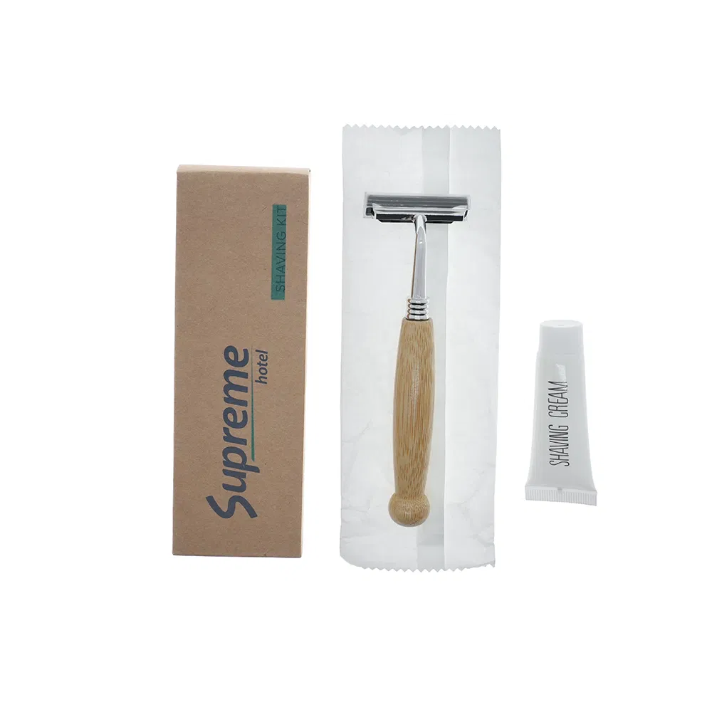 Shaving Kits in Paper Bag with Hotel Amenities for Guest Room