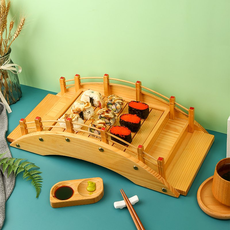High Quality Japanese Bamboo Wooden Sushi Bridge for Sale