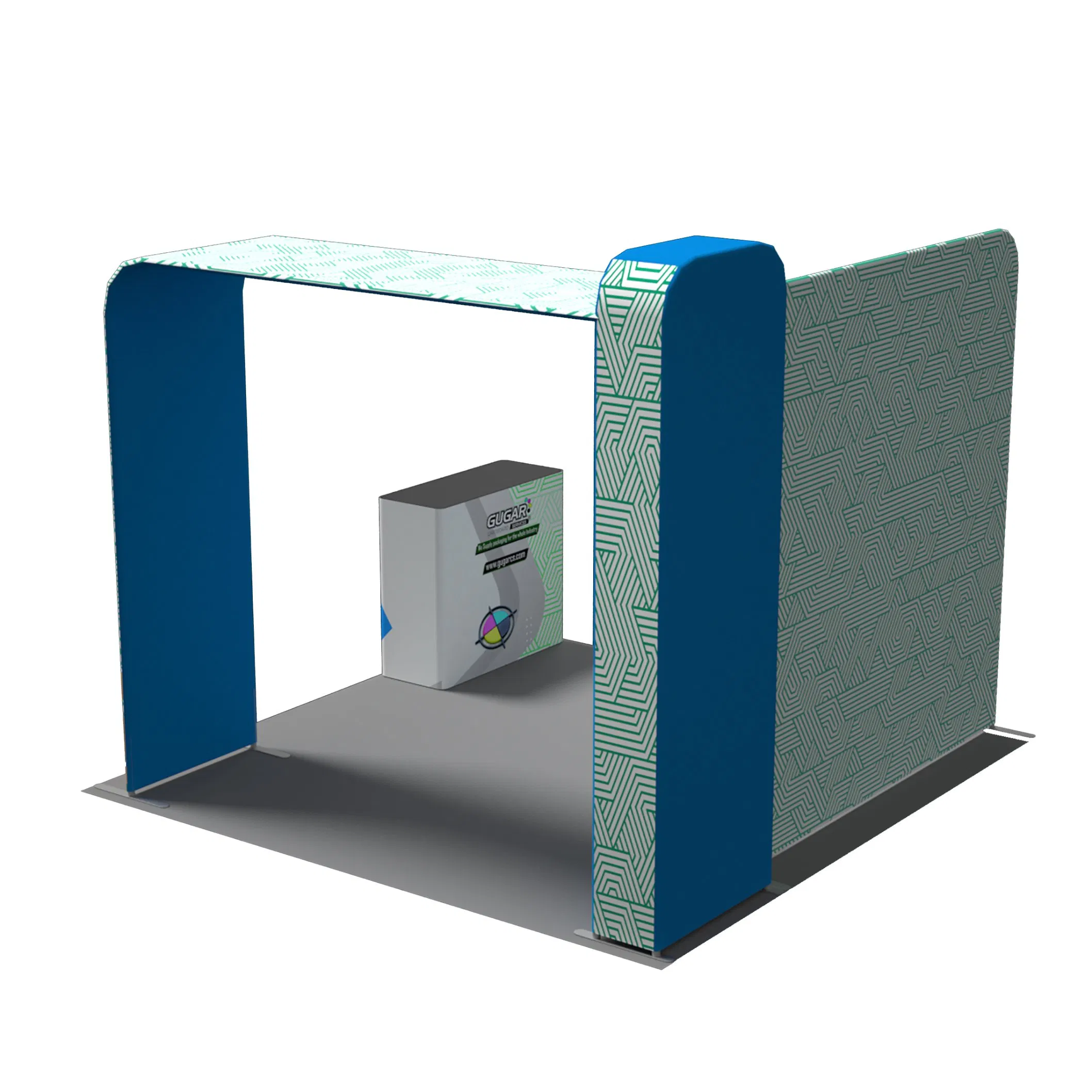 Custom Portable Modular Trade Show Booth Display 10X10FT Heavy Duty Aluminum Alloy Tension Fabric Backdrop Dye Sublimation