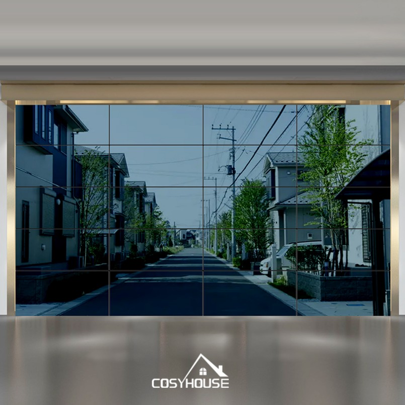 Insulated Mirror Frameless Glass Aluminum Garage Door for Modern Houses