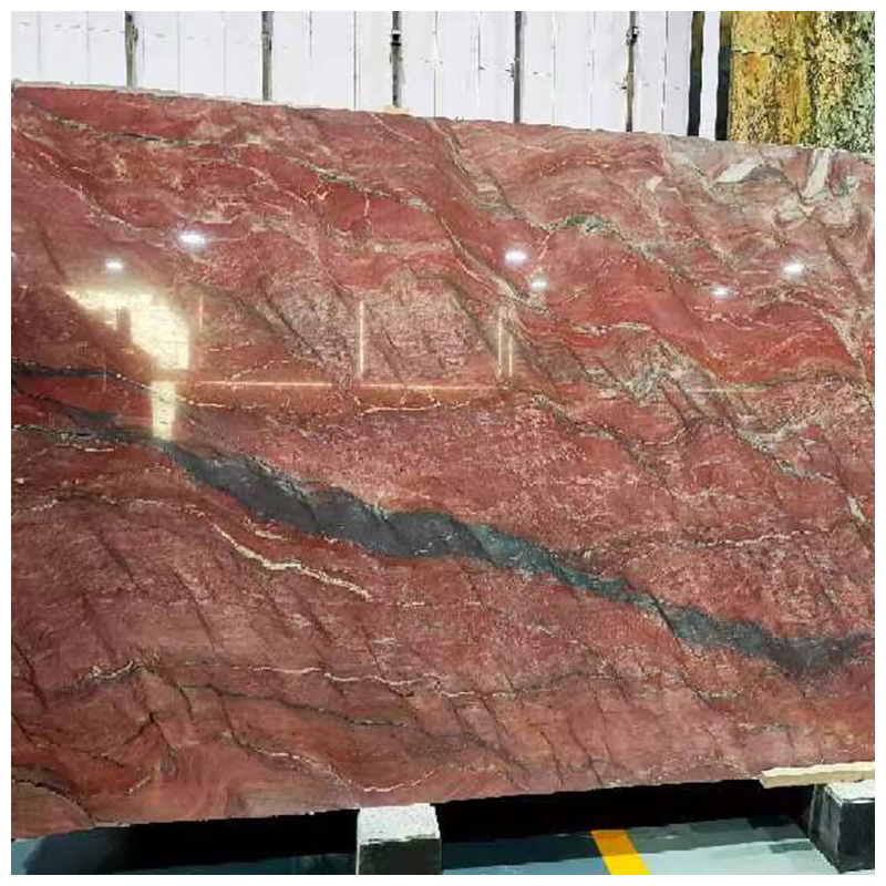Luxury Exotic Fusion Fire Red Exotic Quartzite for Bookmatched Wall Cladding
