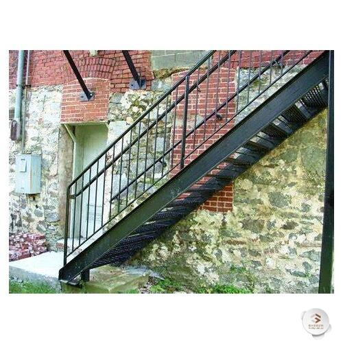 Exterior Prefabricated Iron Stairs Handrail Outdoor Metal Steel Stair Tread Staircase