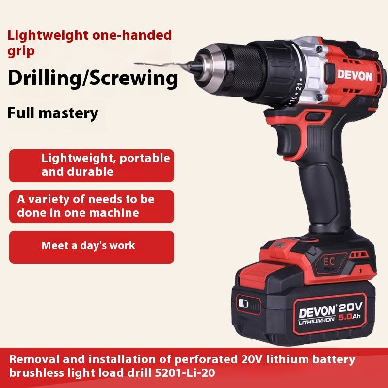 Аккумуляторная дрель-шуруповерт 20В, 160 Нм, бесщеточный мотор