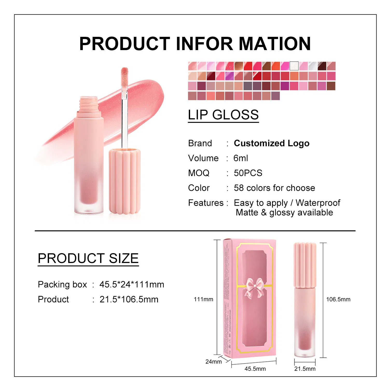 Customized High Glossy Glow Lip Gloss Private Label Lip Gloss Makeup Factory