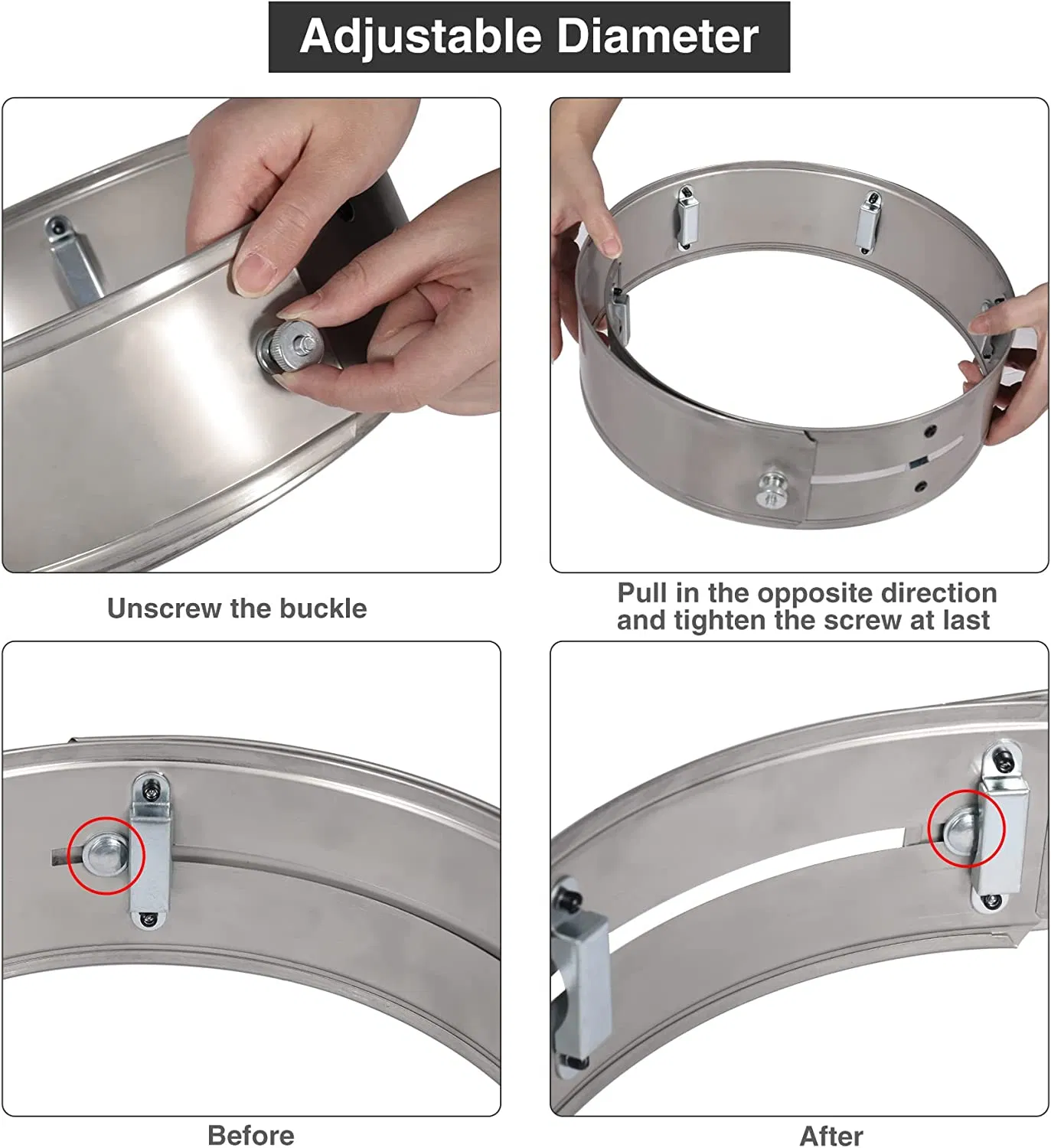 Ssm Adjustable Stainless Steel 304 Pot Skirt Stove Accessory