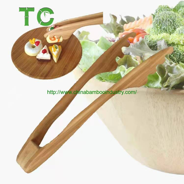 Natural Bamboo Wood Toaster Tongs for Cooking, Bread, Salad, Fruit Tea and Pickles Food Serving Utensil