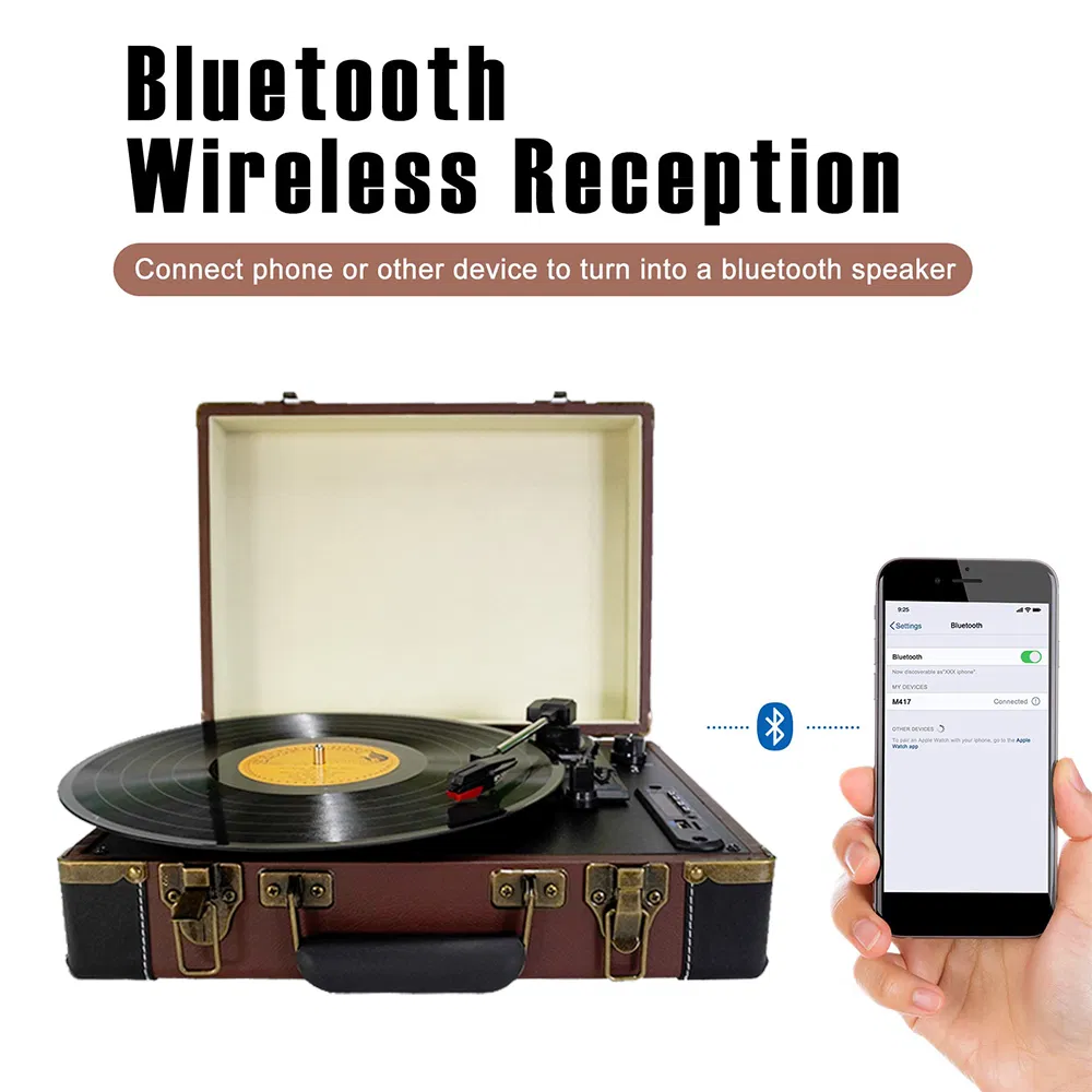 Портативный чемодан-проигрыватель винила с Bluetooth