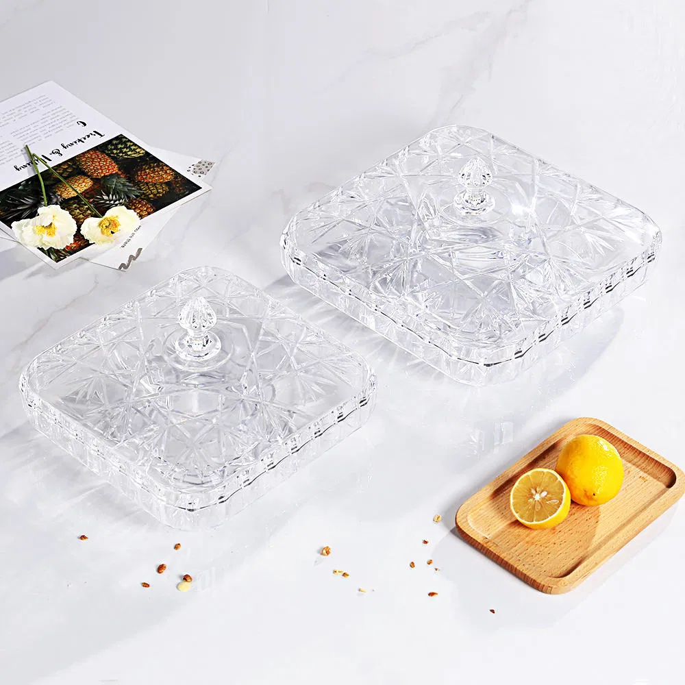 Plastic Fruit Plate - Luxury Floral Acrylic Bowl with Snap Lid