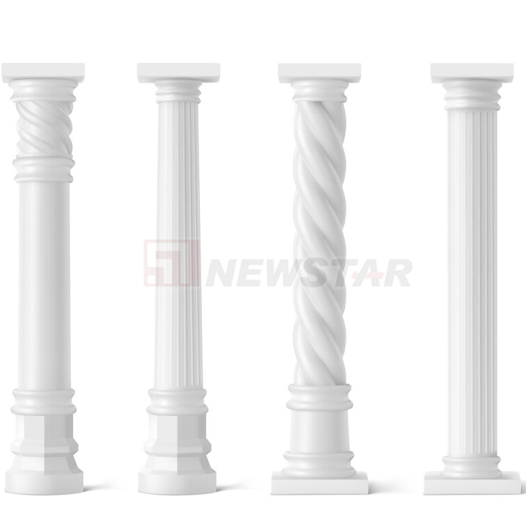 Newstar Outdoor Stone Carving and Sculpture Decorative Natural Marble Roman Pillar and Column for Villa Gate
