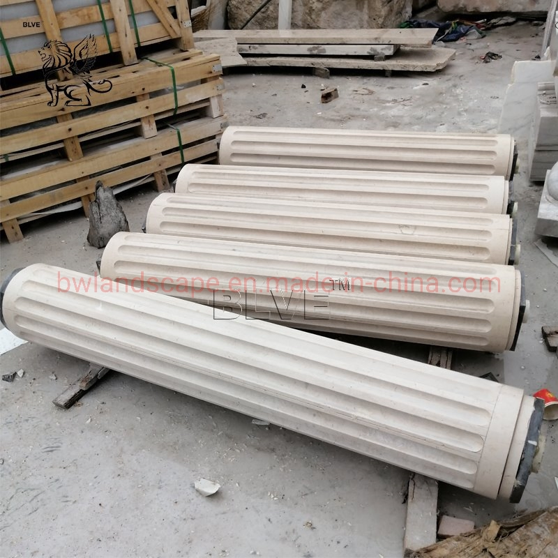 Natural Stone Nero Margiua Black Marquina Marble Roman Pillar Column