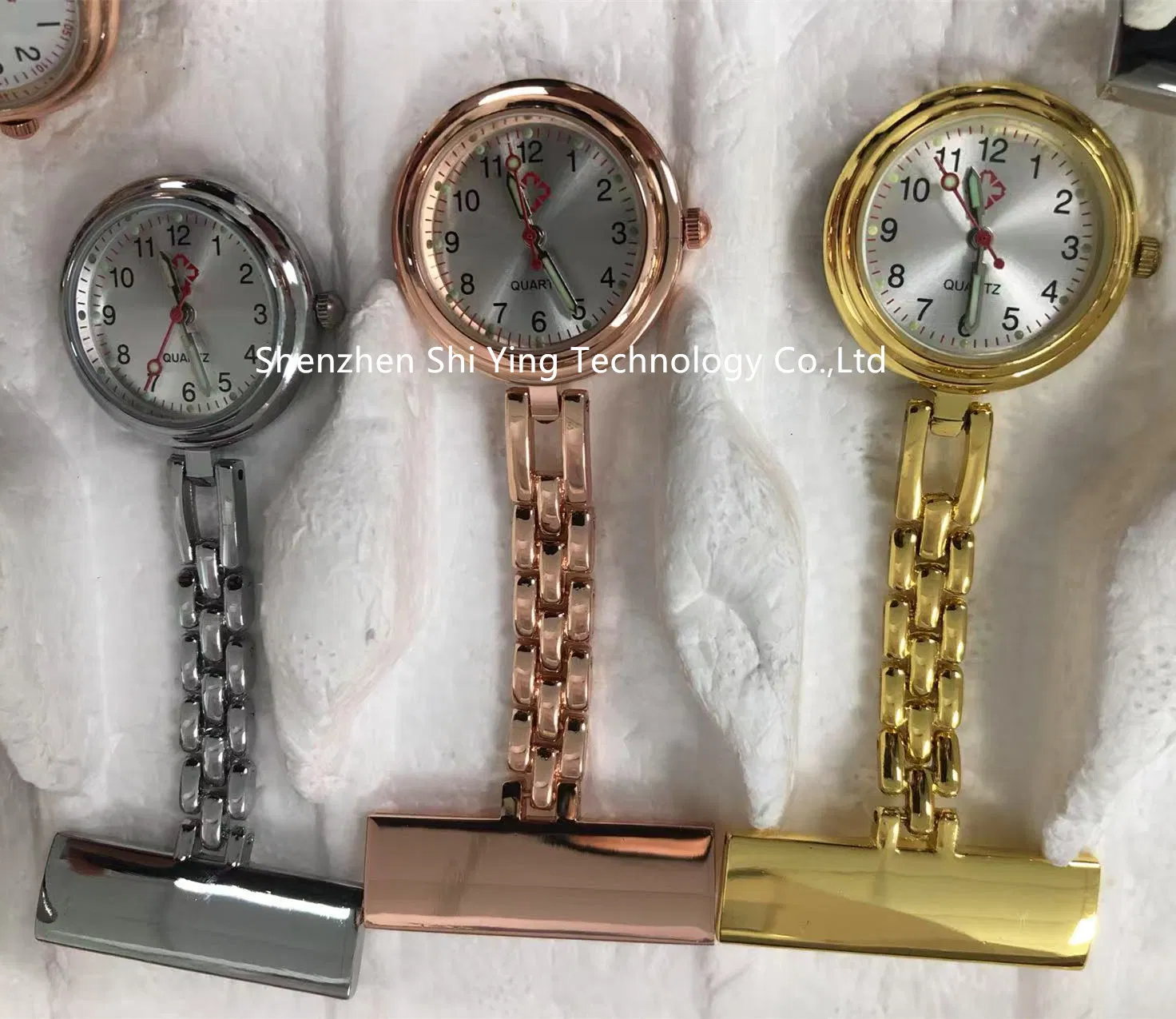 Fashion Medical Silver Round Alloy Quartz Fob Pocket Watches for Doctor Nurse Gift