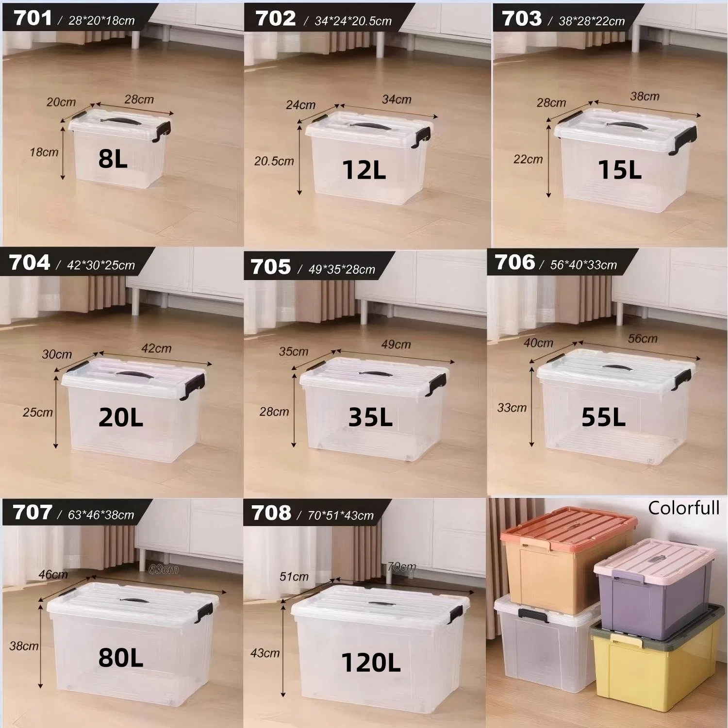 Stackable Big Capacity PP Plastic Storage Bins for Clothes Storing