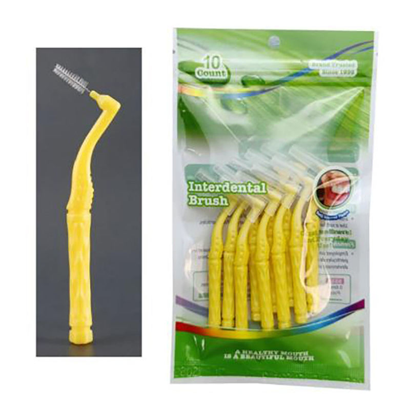 10PCS Angle Interdental Brushes Small L Shaped Dental Floss Tooth Pick 0.6mm-1.5mm
