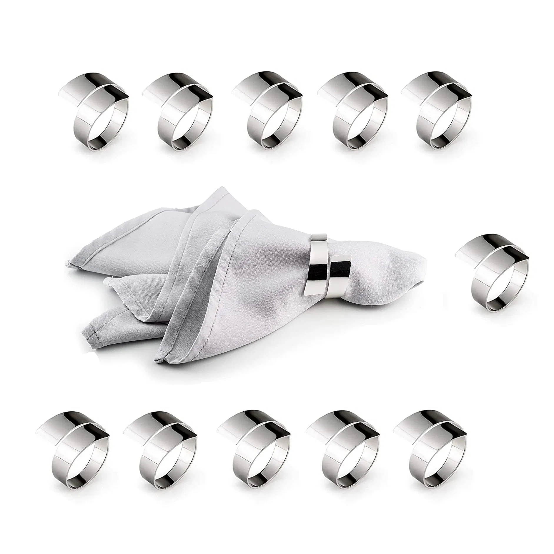 Stainless Steel Napkin Rings Set of 6 Hollow out Napkin Rings Holder for Thanksgiving Christmas Everyday Holiday Party