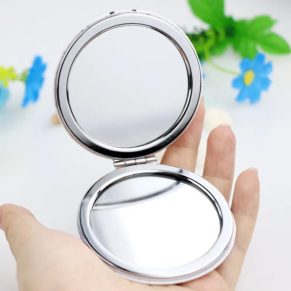 Personalized Logo Square London Souvenir Mirror Custom Mini Hand Foldable Pocket Mirror