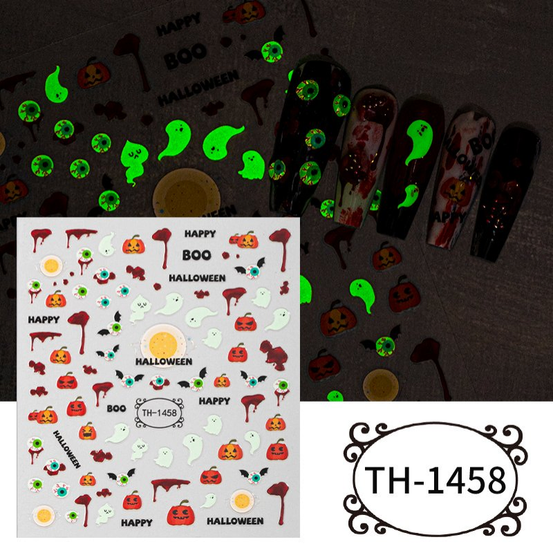 Halloween Glow Nail Sticker DIY Art Set