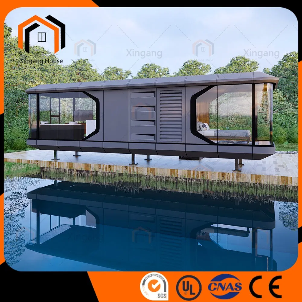 Prefabricated Modular Container Prefabricated Space Capsule House with Kitchen and 2 Rooms