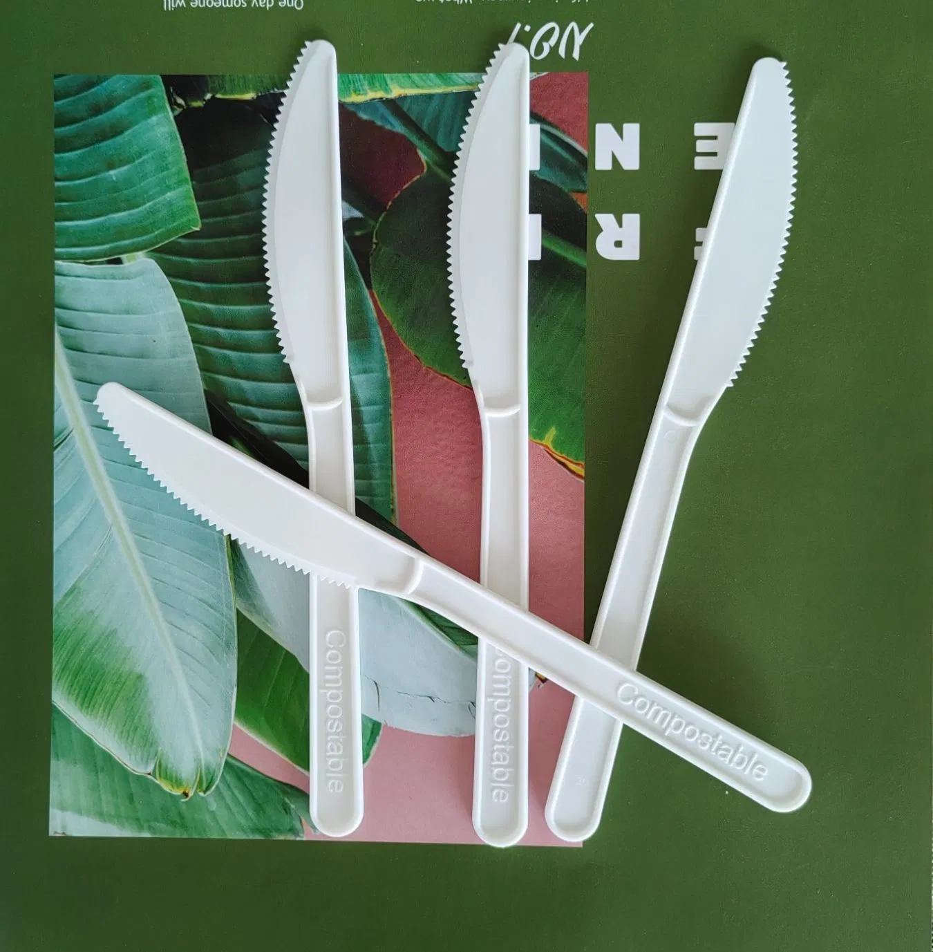 Biodegradable Flatware 100% Eco Compostable Knives Cpla Fork Spoon Tableware Set