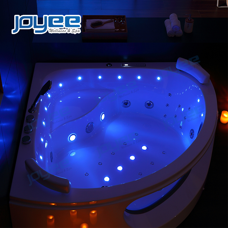 Joyee Bathroom Corner 2 Person Soaking SPA Bathtubs with 29 Jets Massage Whirlpool Tubs