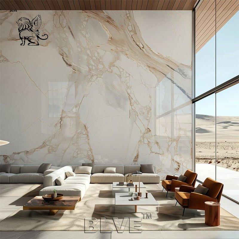 Living Room Luxury Decoration Blue White Marble Panel Slab Factory Price