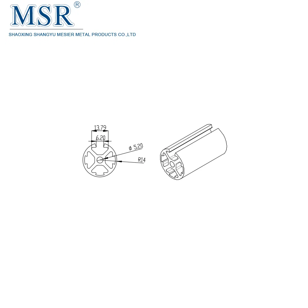 6105-T5 D28h1 Aluminium Pipe Clear Anodized Aluminium Profile Tube