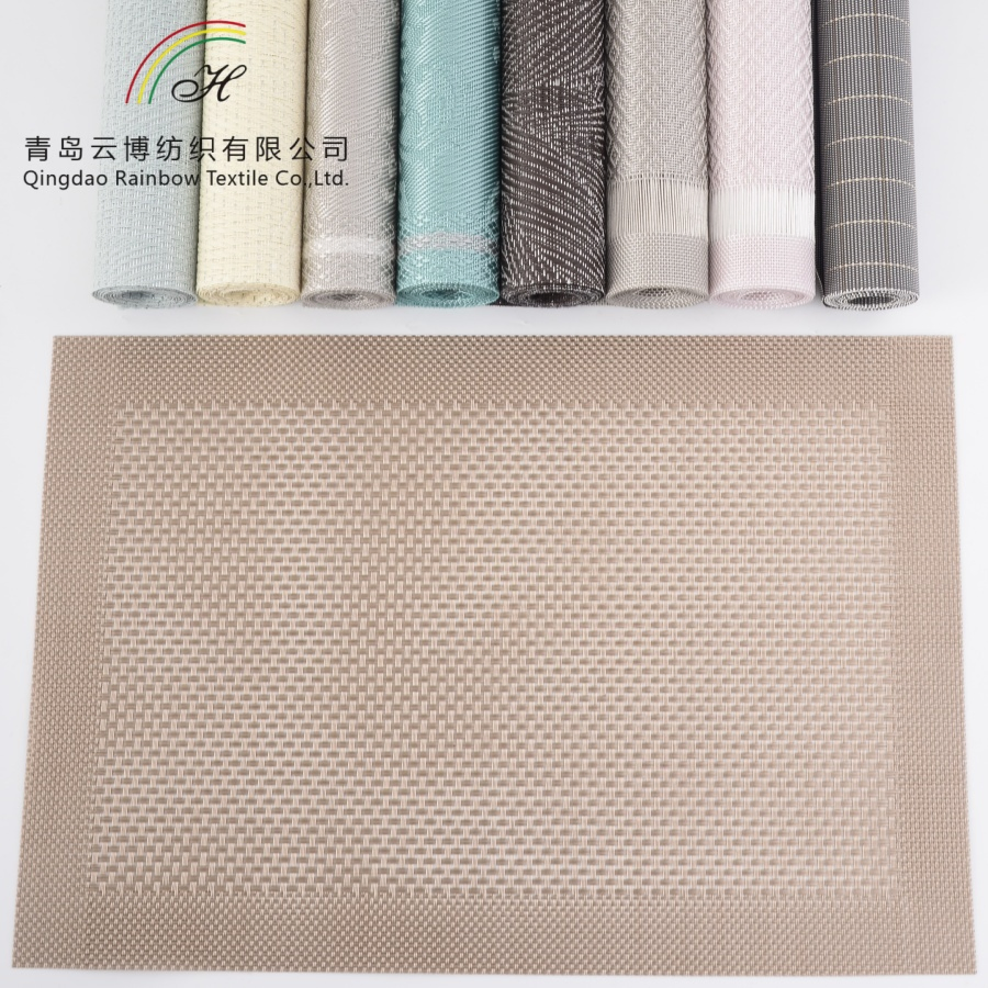 Heat Resistant Custom Printing Non-Slip PVC Cheap Placemat Polyester Fabric Table Mat