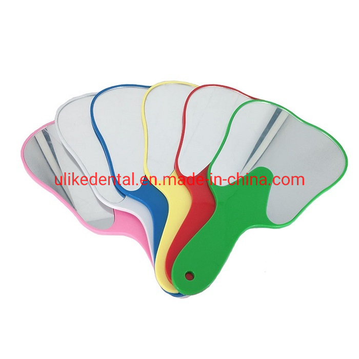 Dental Equipment Colorful Plastic Dental Handheld Tooth Shape Mirror