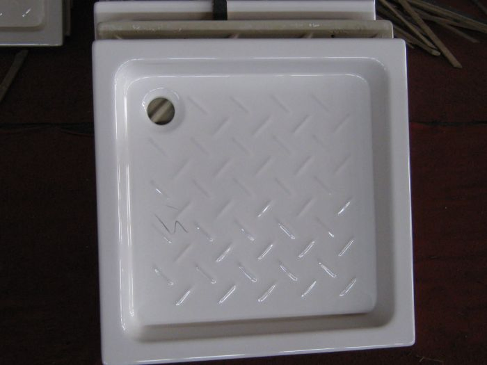 Ocst-900900100 White Square Ceramic Shower Tray in Size 900X900X100mm