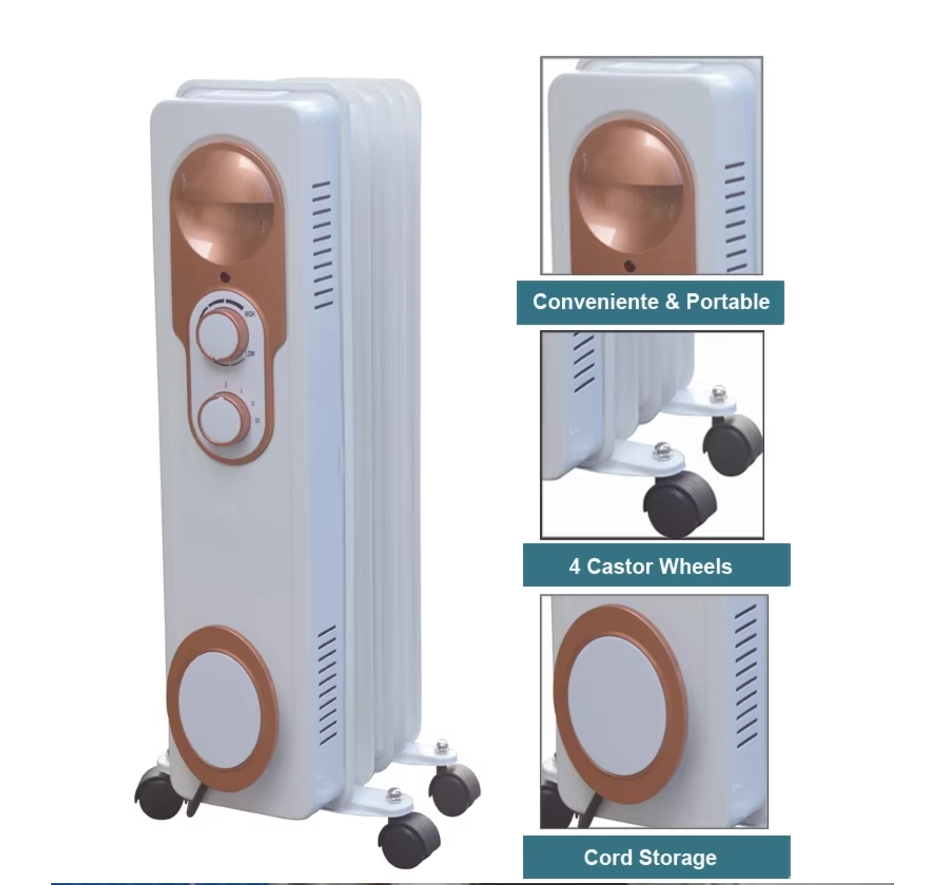 New Electronic Oil Heater Radiators with Wheels Tip Over Switch Overheat Protection