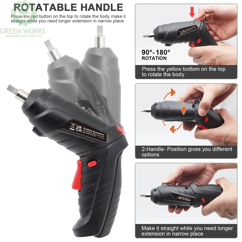 Cordless Electric Screwdriver 3.6-3.7V Rechargeable Power Screwdriver with 47 PCS Accessories Power Tool Made in China