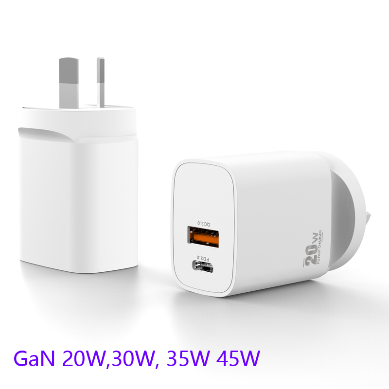 GaN зарядное устройство 20W для iPhone, быстрая зарядка PD3.0