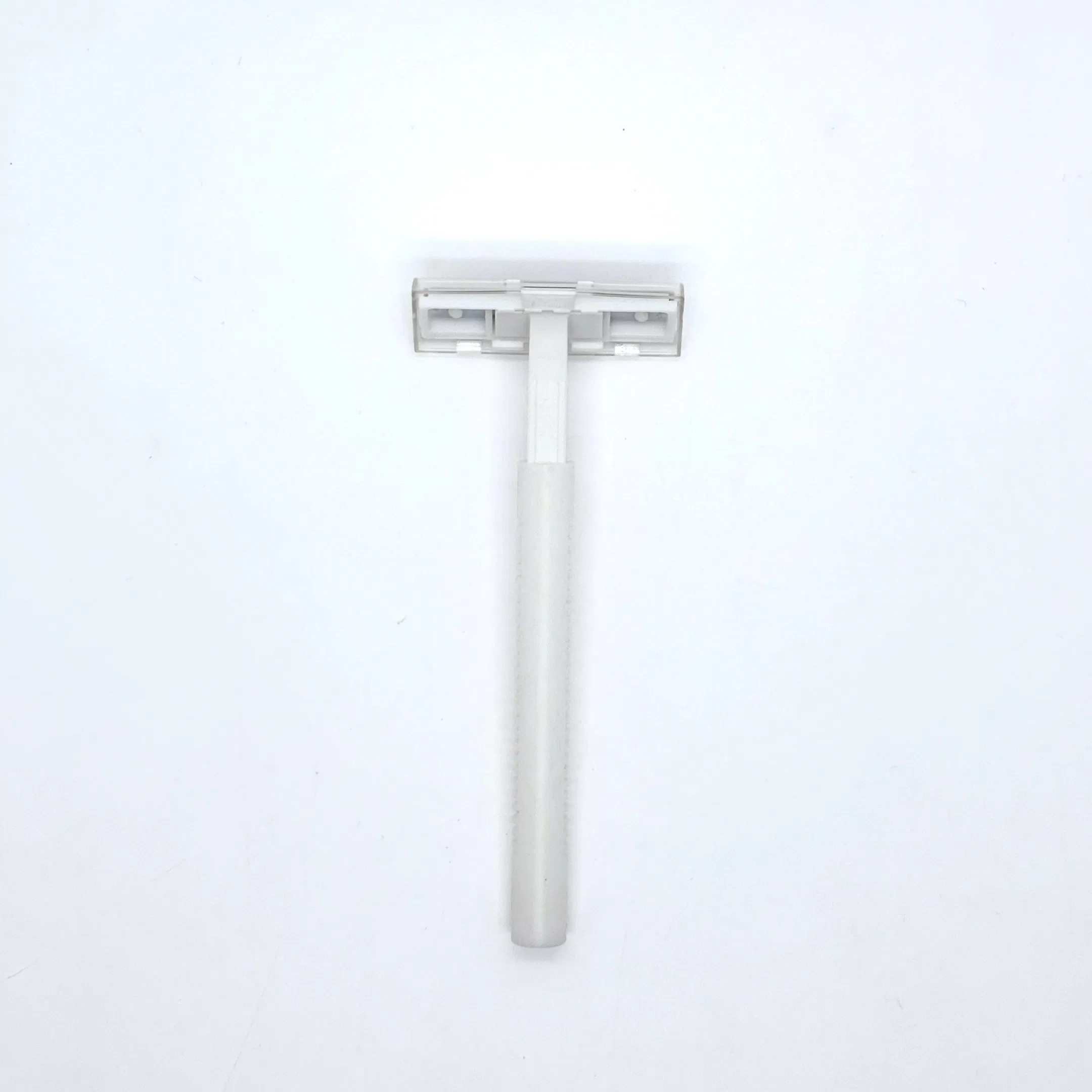 White Razor with 2-Layer Stainless Steel Blades, Non-Slip Grip 06