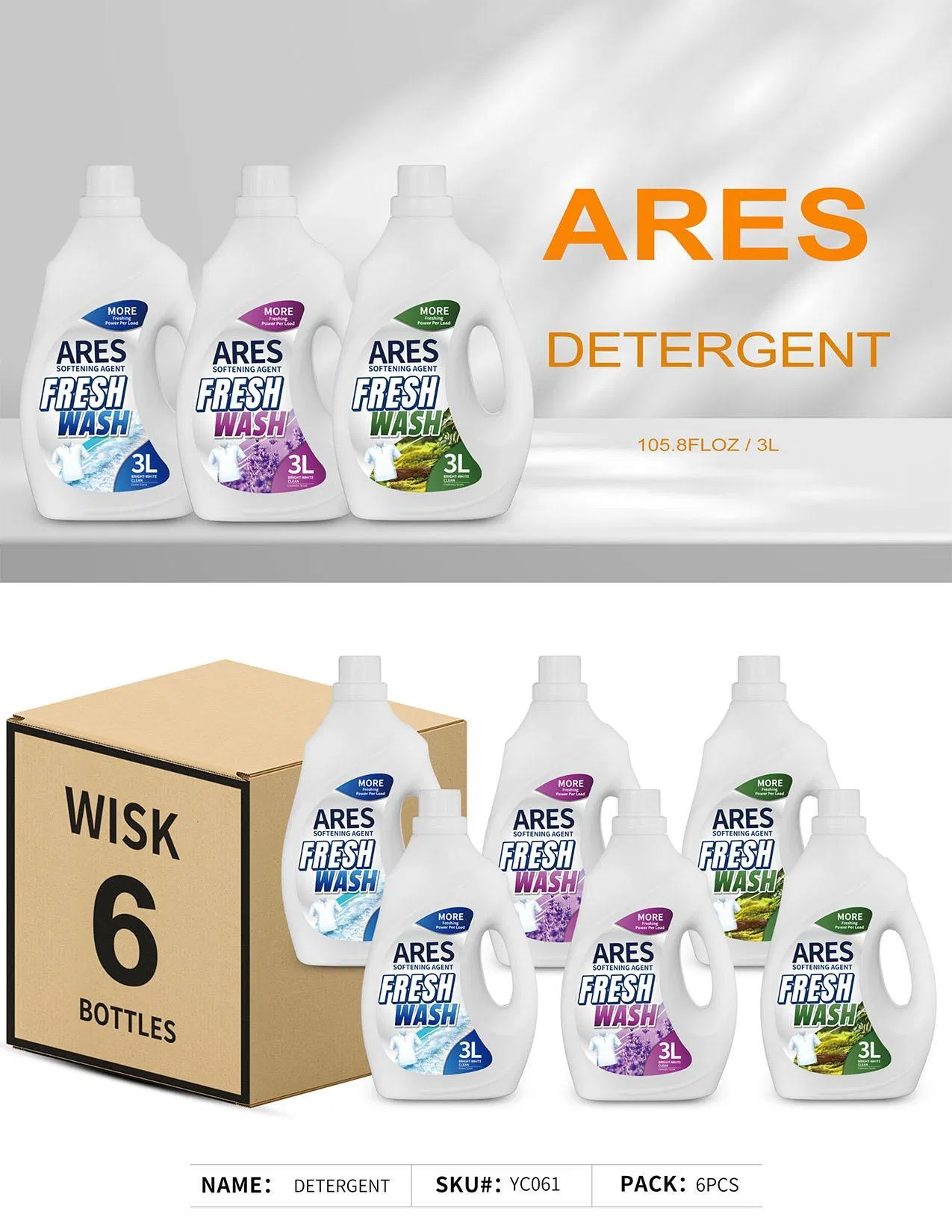 OEM Factory Custom Whitening Clothing Laundry Bleach Liquid Household Clothes Bleach Laundry Liquid Detergent Liquid 1L / 3L /5L