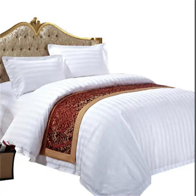 Duvet Cover King Size Cotton White Satin Striped Textured with Zip Hotel Bedding Mattress